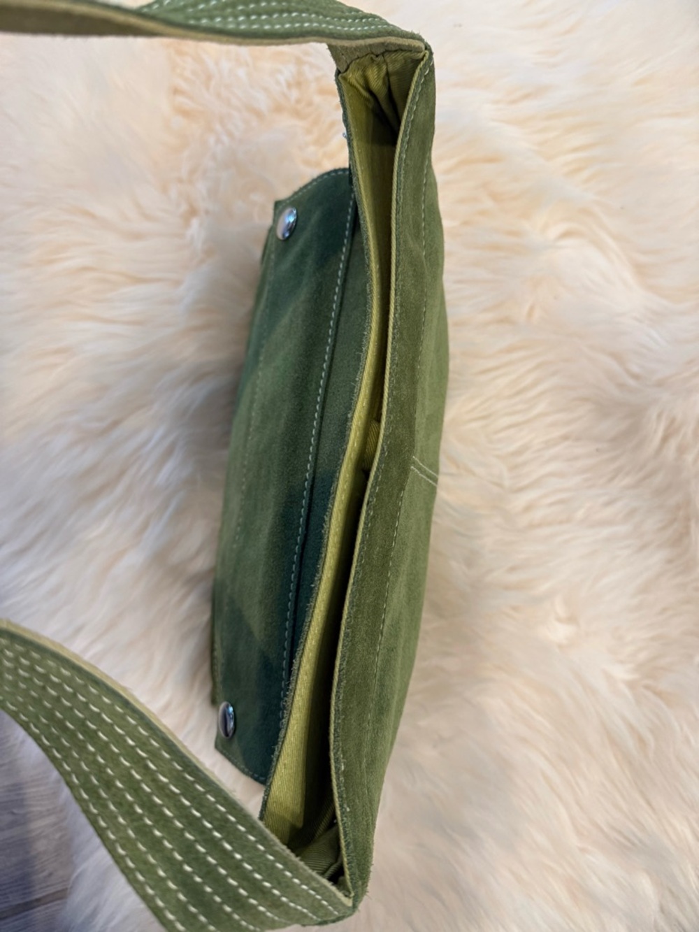 Banana Republic Olive Green Suede Shoulder Bag - Picture 7 of 15